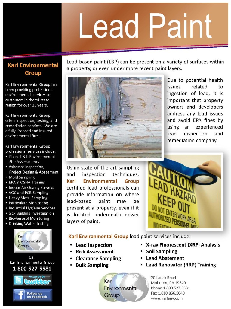 Lead Paint Karl Environmental Group Greater Philadelphia Area