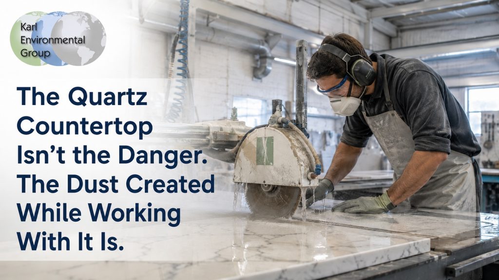 quartz countertop silica hazard, countertop cutting can become an air quality hazard